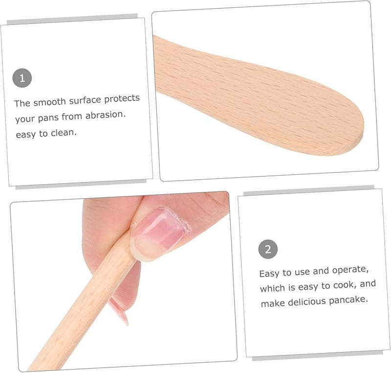 ABOOFAN 2 Sets Beechwood Crepe Spreader and Spatula Kit Non Stick Pancake Maker Accessories - Image 4